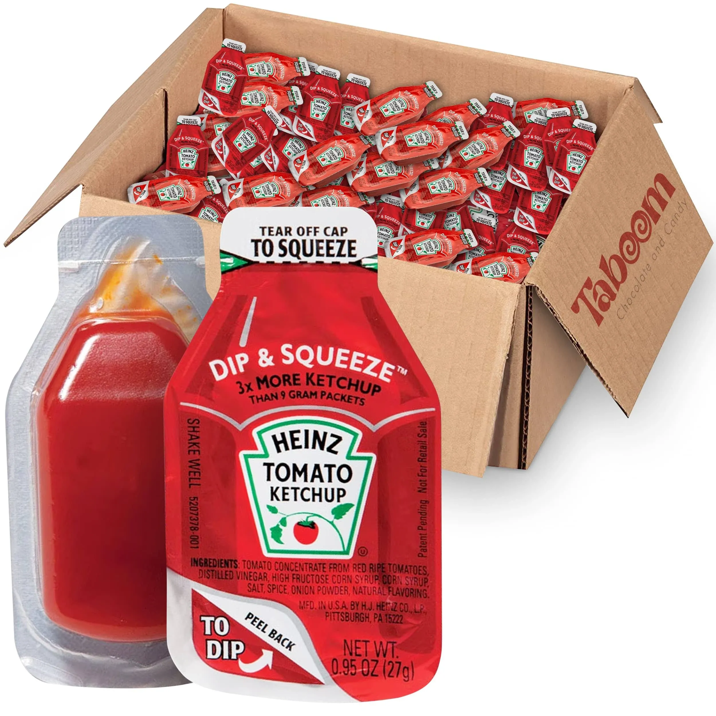 Heinz Tomato Ketchup – Dip and Squeeze Ketchup - (Pack of 75) x 0.95 Ounce Ketchup Pockets – Compact and Easy to Carry Single Serve Ketchup Packages