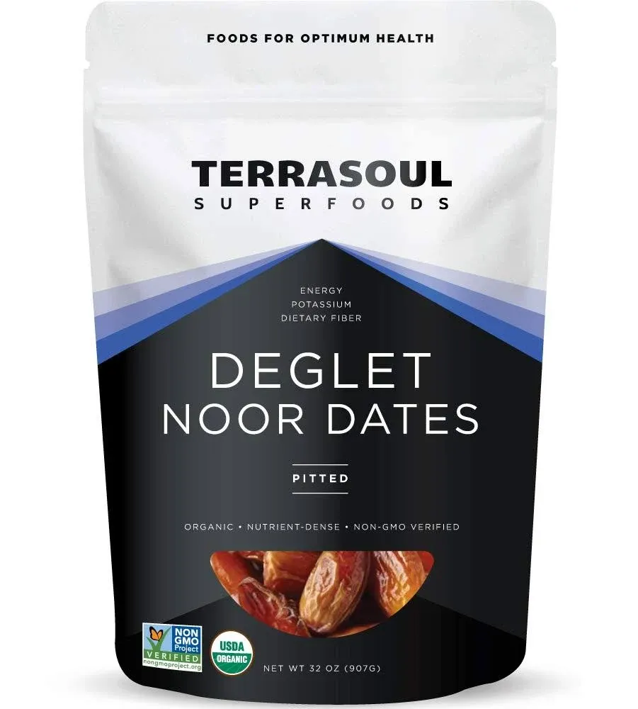 Terrasoul Superfoods Organic Deglet Dates 2 lbs - Pitted Fresh Natural Sweetener