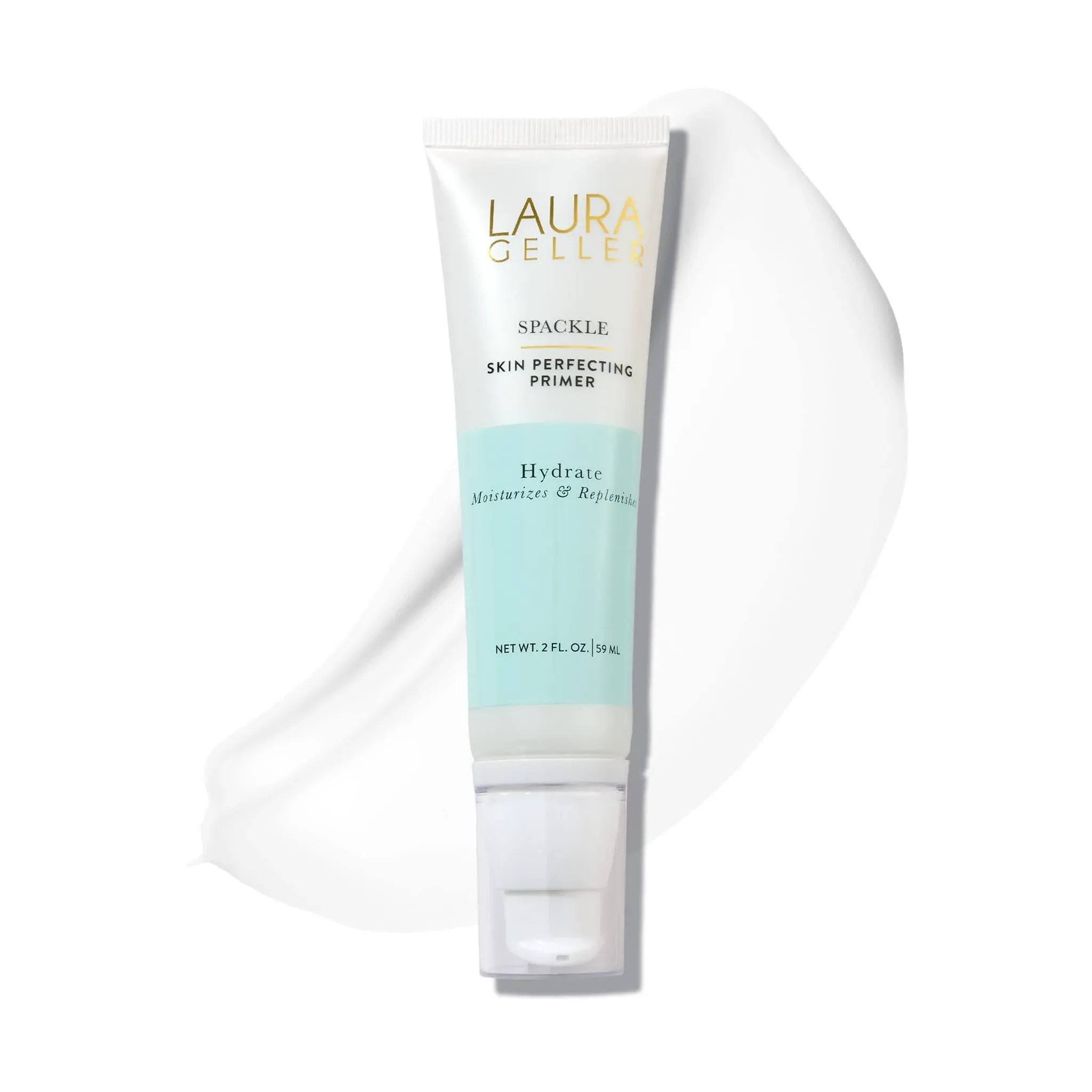 LAURA GELLER Spackle Skin Perfecting Golden Sheen Makeup Primer with Hyaluronic Acid & Squalane, Original in Champagne Glow, 4 Oz Jumbo Size