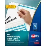 Avery Index Maker Print Apply Clear Label Dividers