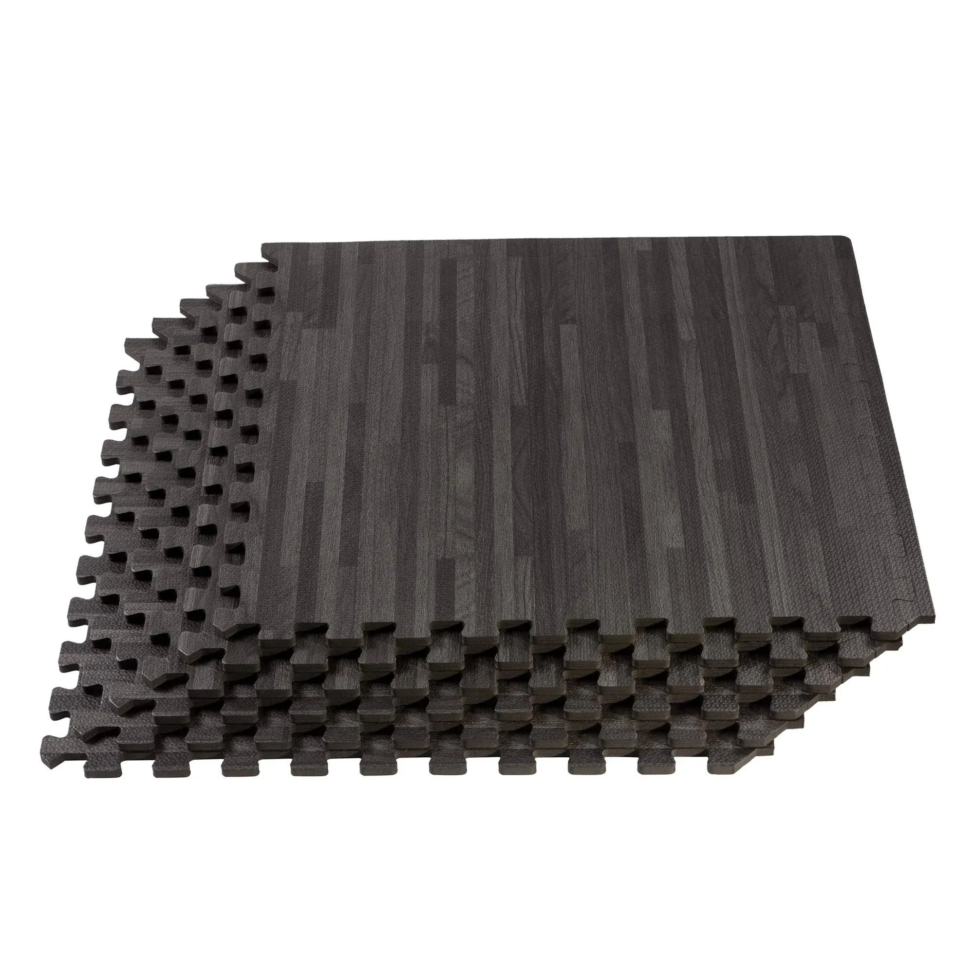 Forest Floor 3/8 Inch Thick Printed Foam Tiles Premium Wood Grain Interlocking Foam Floor Mats