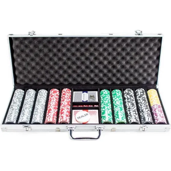 500ct. Ultimate 14g Poker Chip Set in Aluminum Metal Carry Case, Size: One size, Grey