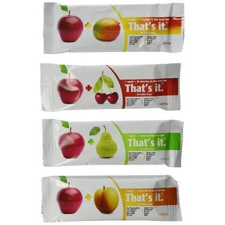 That's It Natural Fruit Bars Variety Pack, Apple+Mango, Apple+Pear, Apple+Cherry