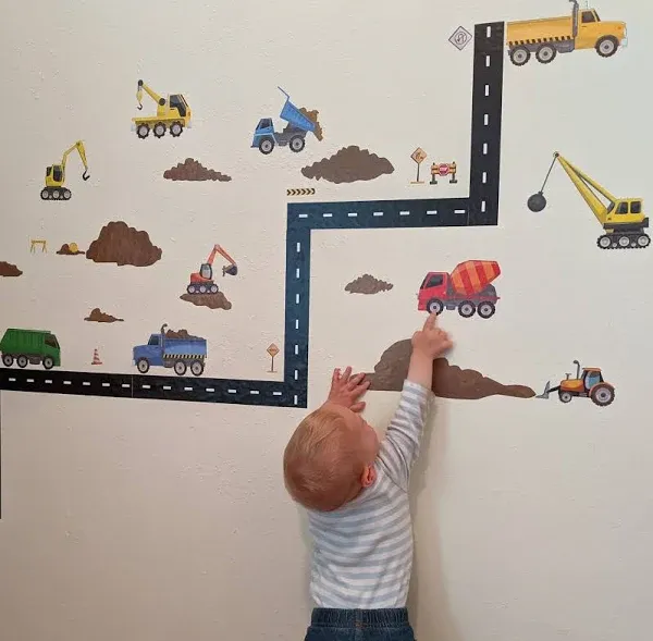 Create-A-Mural : Construction Wall Decals ~Trucks & Vehicles Peel N' Stick Boys ...