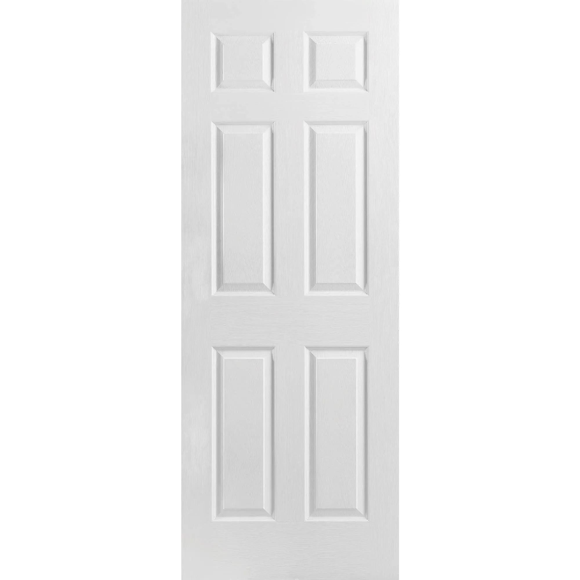 30 in. x 80 in. 6 Panel Textured Hollow Core Primed Composite Interior Door Slab with Bore