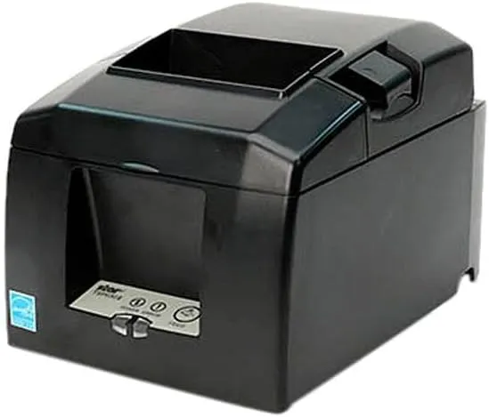 Star Micronics TSP650II Thermal Printer, WLAN, Ethernet, AirPrint - Auto Cutter, External Power Supply Included, Gray