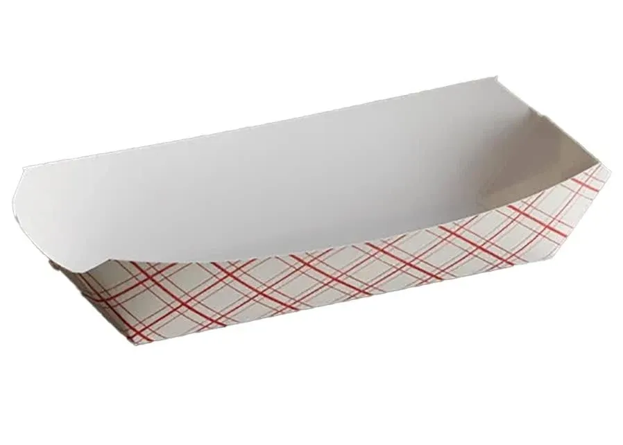 7 Red Checker Paper Hot Dog Trays- Pack of 50ct