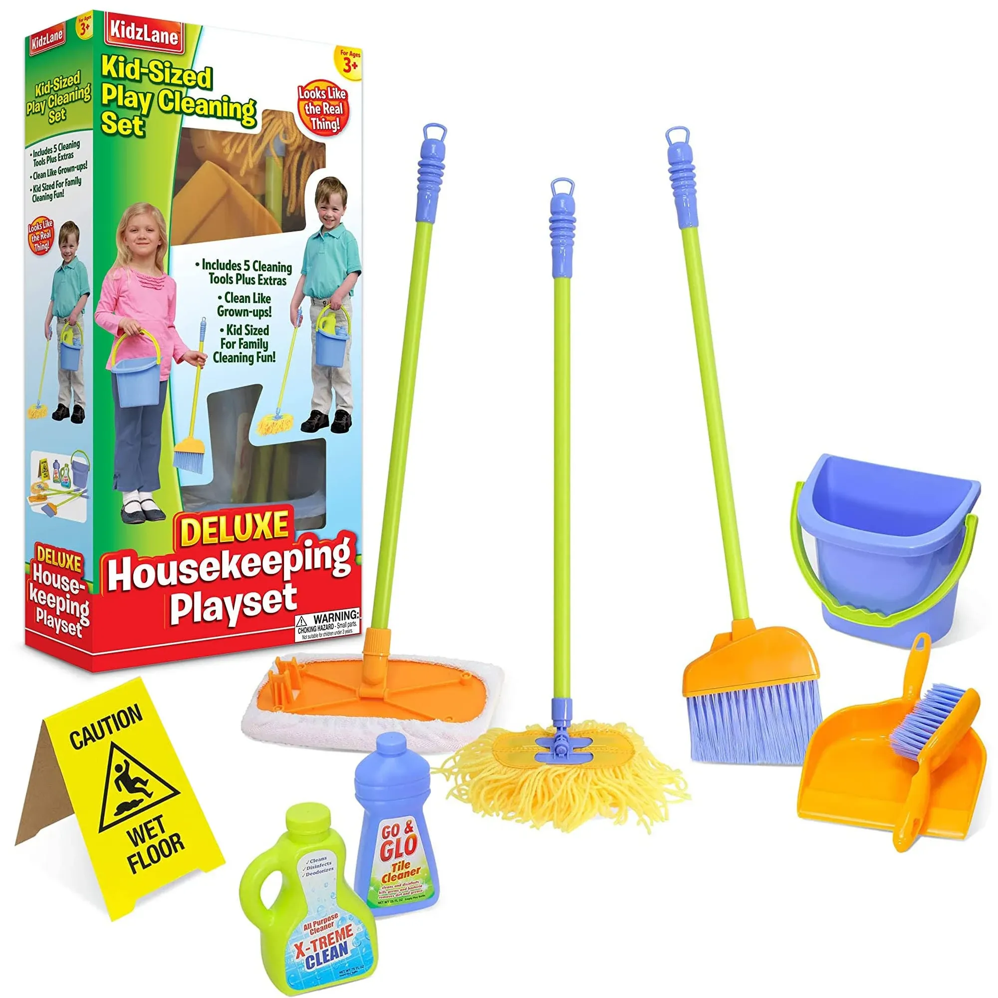 Kidzlane Kids Cleaning Set for Toddlers | Kids Play Broom, Mop and Cleaning Toys ...