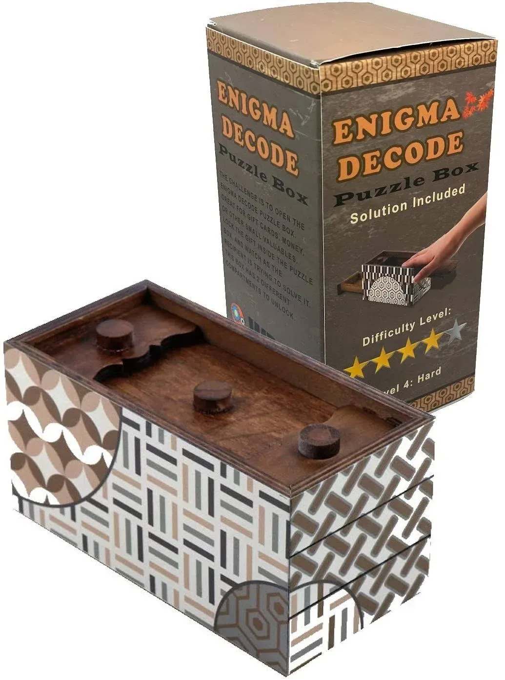 Enigma Decode Secret Puzzle Box - Money and Gift Card Holder in A Wood Magic ...