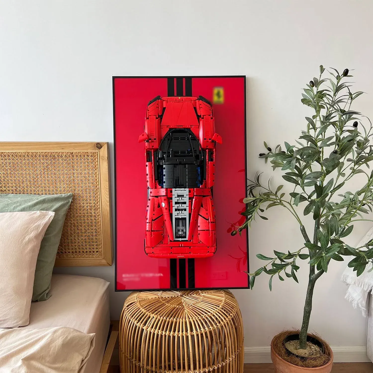 iLuane Display Wallboard for Lego Technic Ferrari Daytona SP3 42143, Adult Collectibles Lego Car Wall Mount for Building Set, Great for Lego Lovers (Only Display Wallboard)