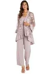 3-Pc. Sequinned Jacket, Necklace Tank Top & Pants Set