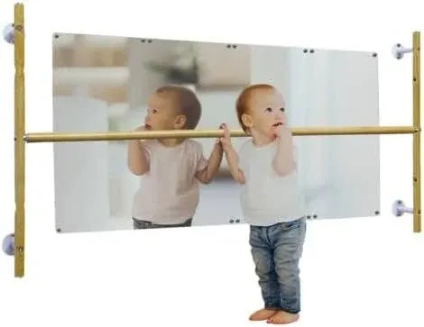 Montessori Coordination Mirror Set - Pull Up Bar for Babies, Toddlers | Develop ...