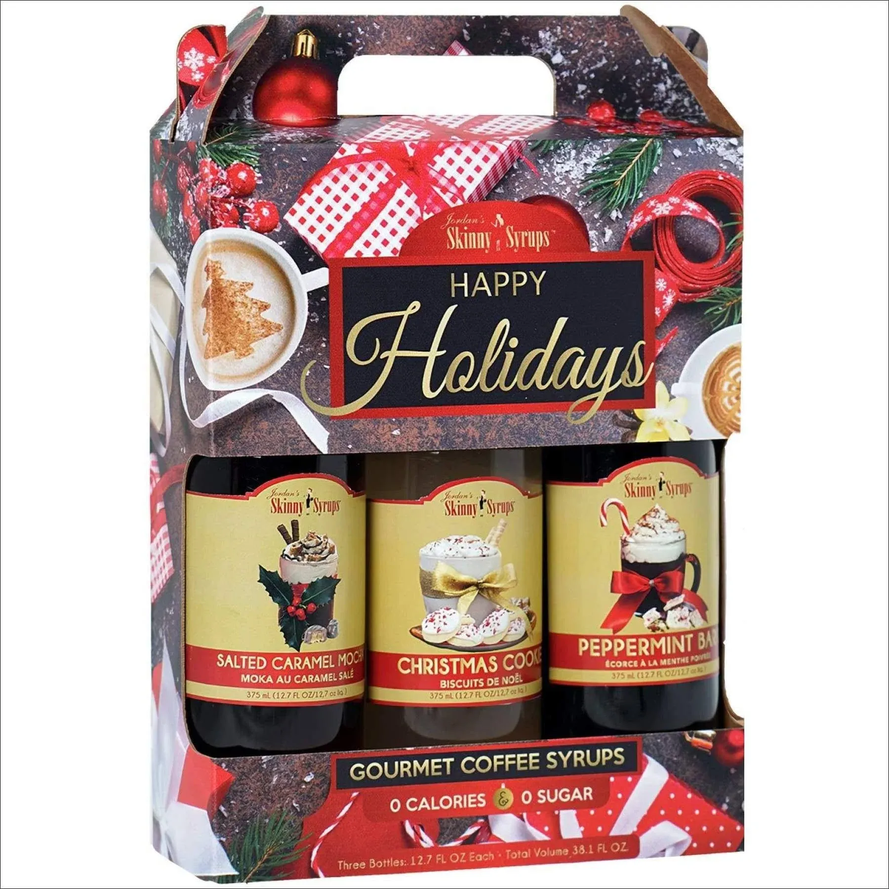 Jordan's Skinny Syrups Happy Holidays Gourmet Coffee Syrup Trio: Peppermint Bark ...