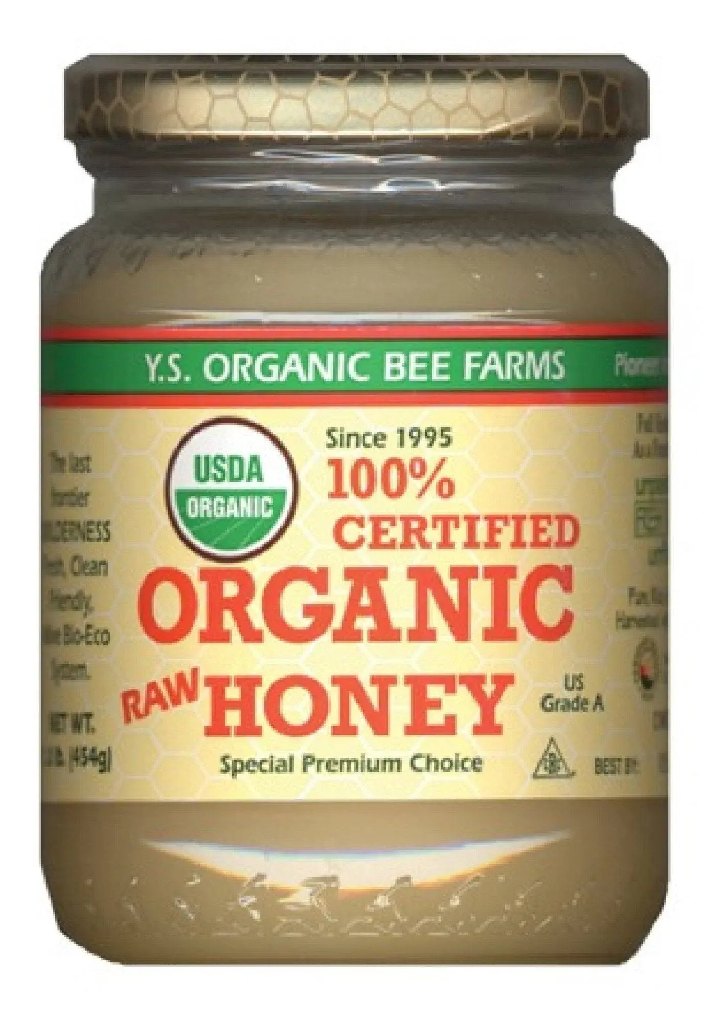 YS Eco Bee Farms 100% Organic Raw Honey 16 oz