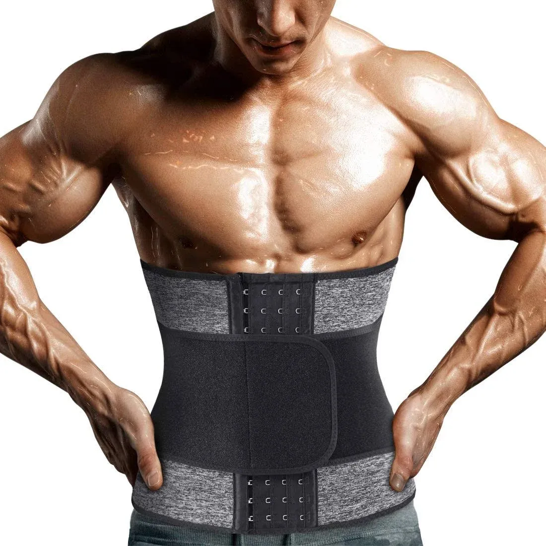 Yamadan Mens Neoprene Sauna Waist Cincher Slimmer Trainer Belt Belly Sweat Wrap ...