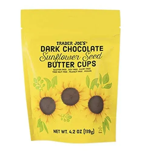 Trader Joe's Mini Dark Chocolate Sunflower Seed Butter Cups - Pack of 2 (4.2oz ...