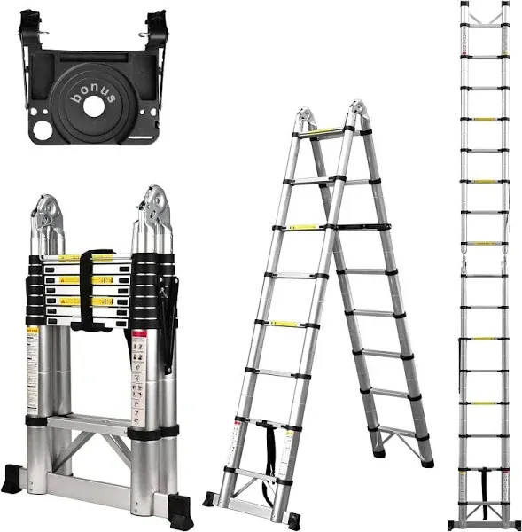 Multi Purpose Aluminum Telescopic Ladder Heavy Duty Folding Extension Step New