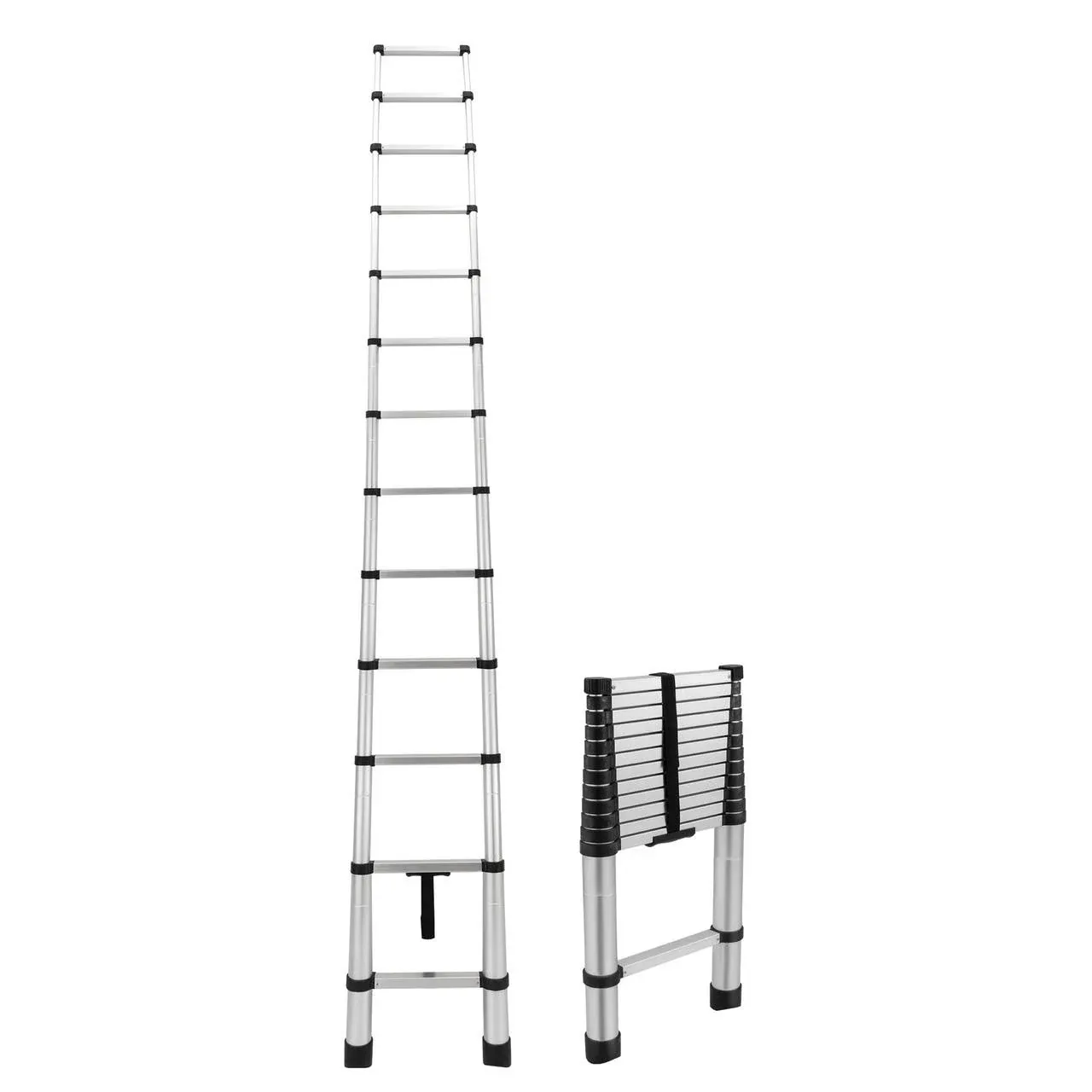 RecPro RV 12 Step Telescoping Ladder 12.5ft Extendable Collapsible Ladder