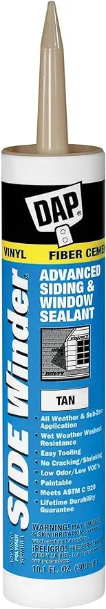 DAP 810 Winder Polymer Siding And Window Sealant, 10.1 Oz, Cartridge, Tan, Paste