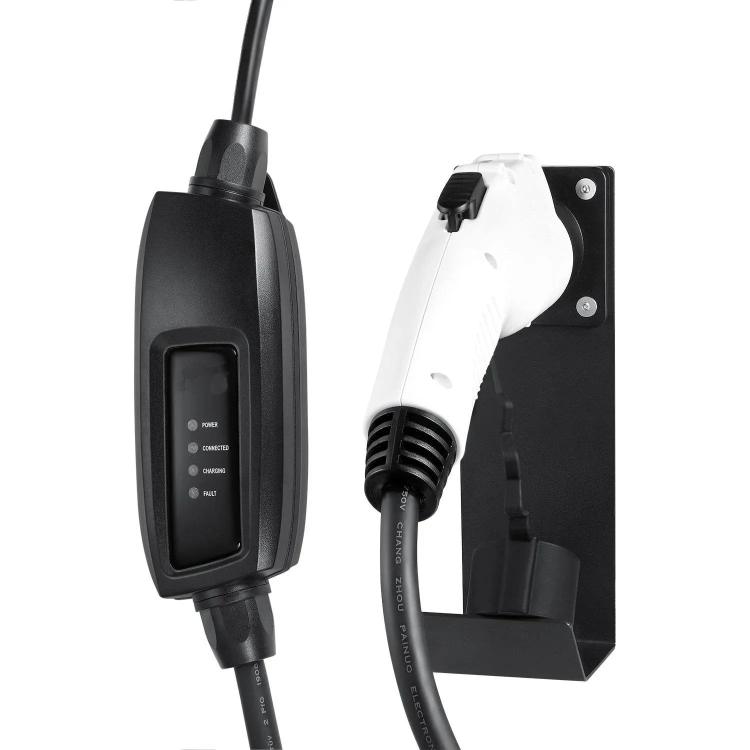 Lectron EV Charger Nozzle Holster Dock and J-Hook for J1772 Connector