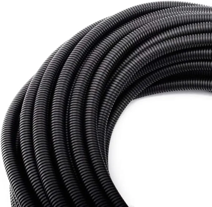 ZhiYo 50ft 3/8? Wire Loom Split Tubing Auto Wire Conduit Flexible Cover, Black