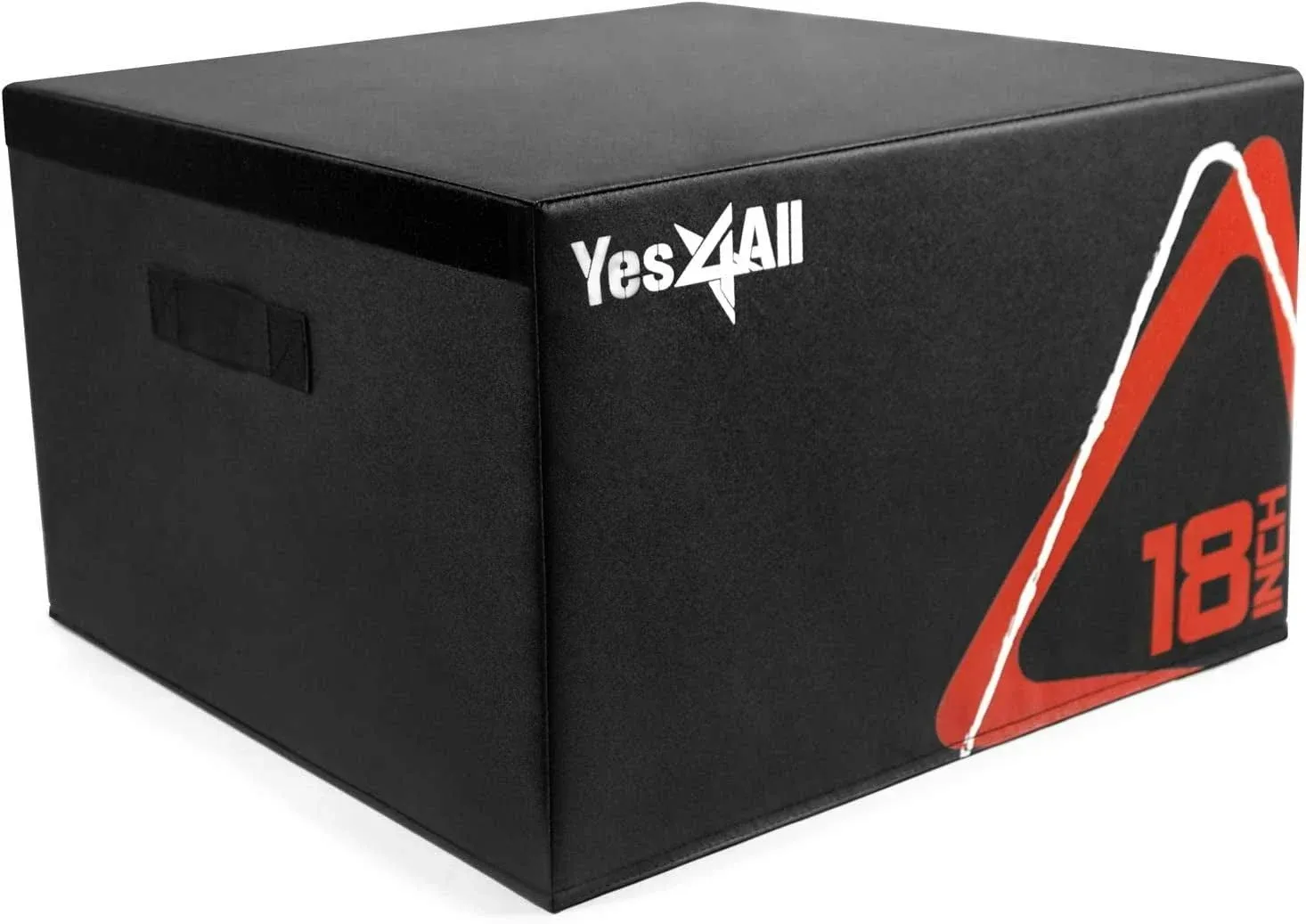 Yes4all Stackable Soft Plyo Box, Adjustable Plyometric Jump Box for Plyometric Exercises, HIIT, Conditioning - Black - 18"