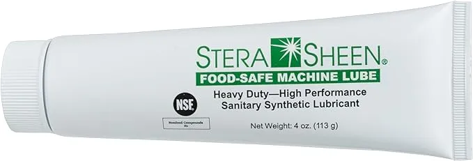 Stera Sheen - Food Safe Machine Lube - Heavy Duty, High Performance Sanitary Synthetic Lubricant - Clear Gel, Odorless, Tasteless - 4 oz Tube (1 Count)