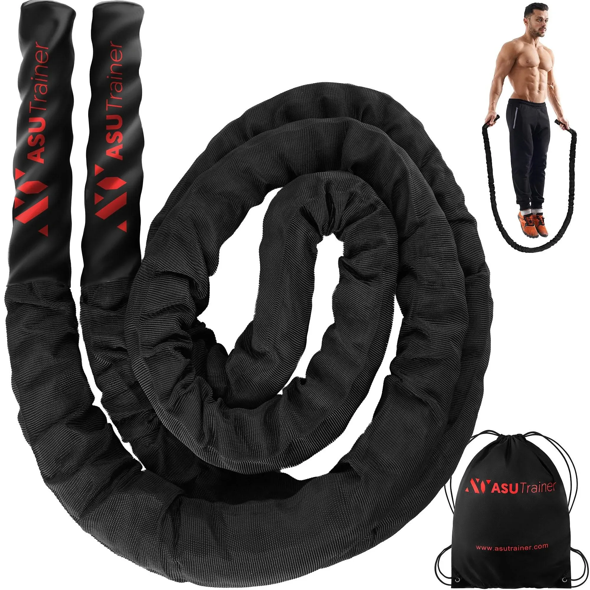 Weighted Jump Rope by ASU Trainer 1.5" x 9.2 F - 4.5 lbs.