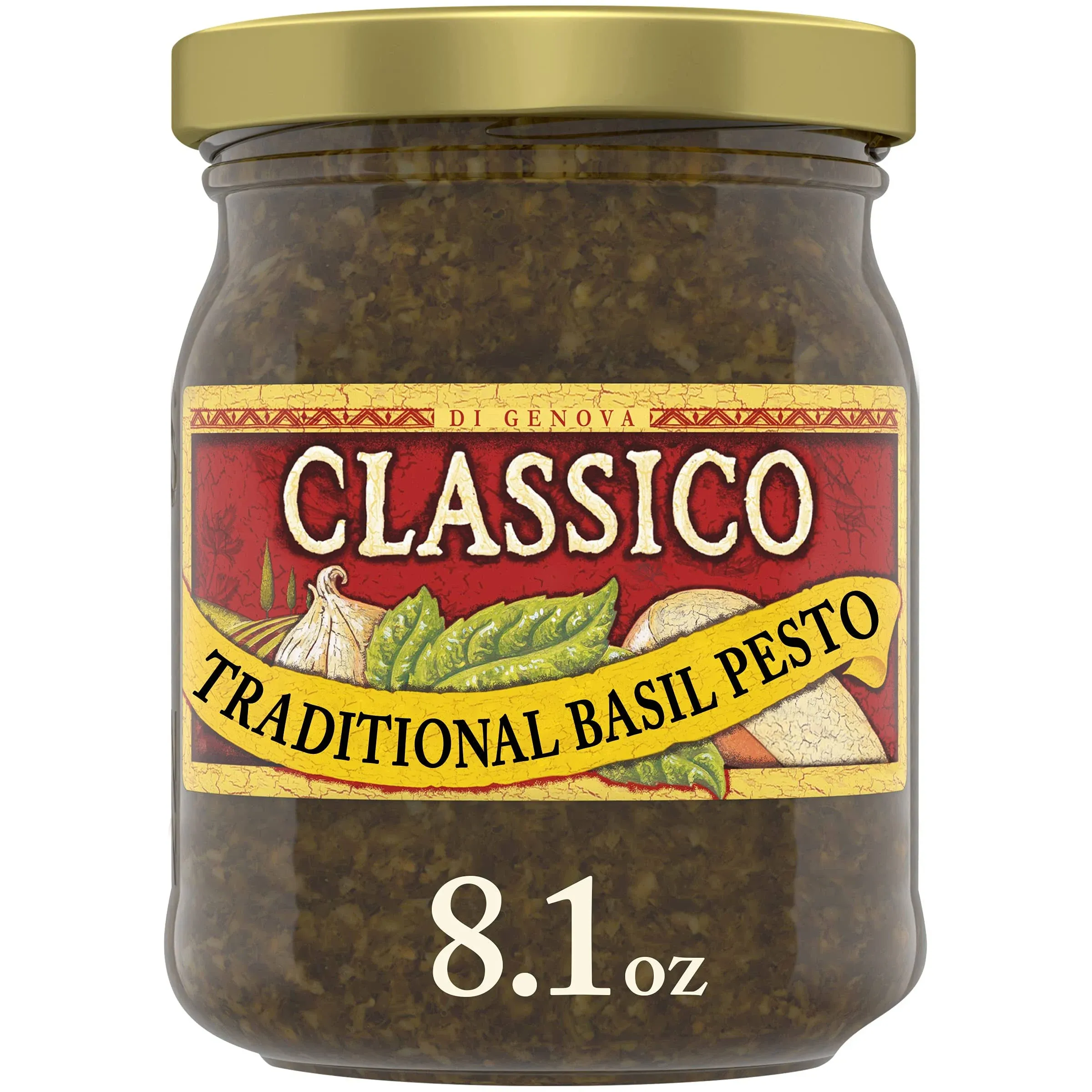 Classico Signature Recipes Traditional Basil Pesto Sauce &amp; Spread 8.1 oz Jar