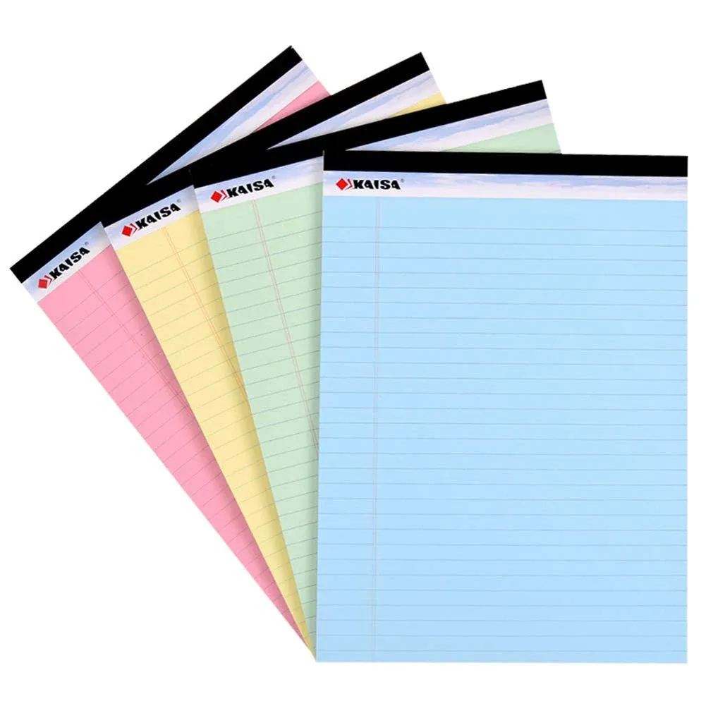 Colored Legal Pad Writing Pads 8.5X11 Inch, Wide Ruled, 40 Sheets/Pad, 20Lb