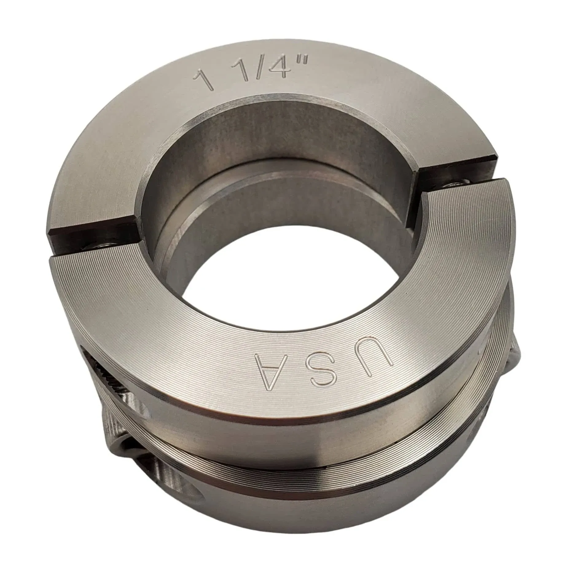 1.25" Bore Diameter - Clamping Two Piece Shaft Collar - 303 Stainless Steel (2 Pack)