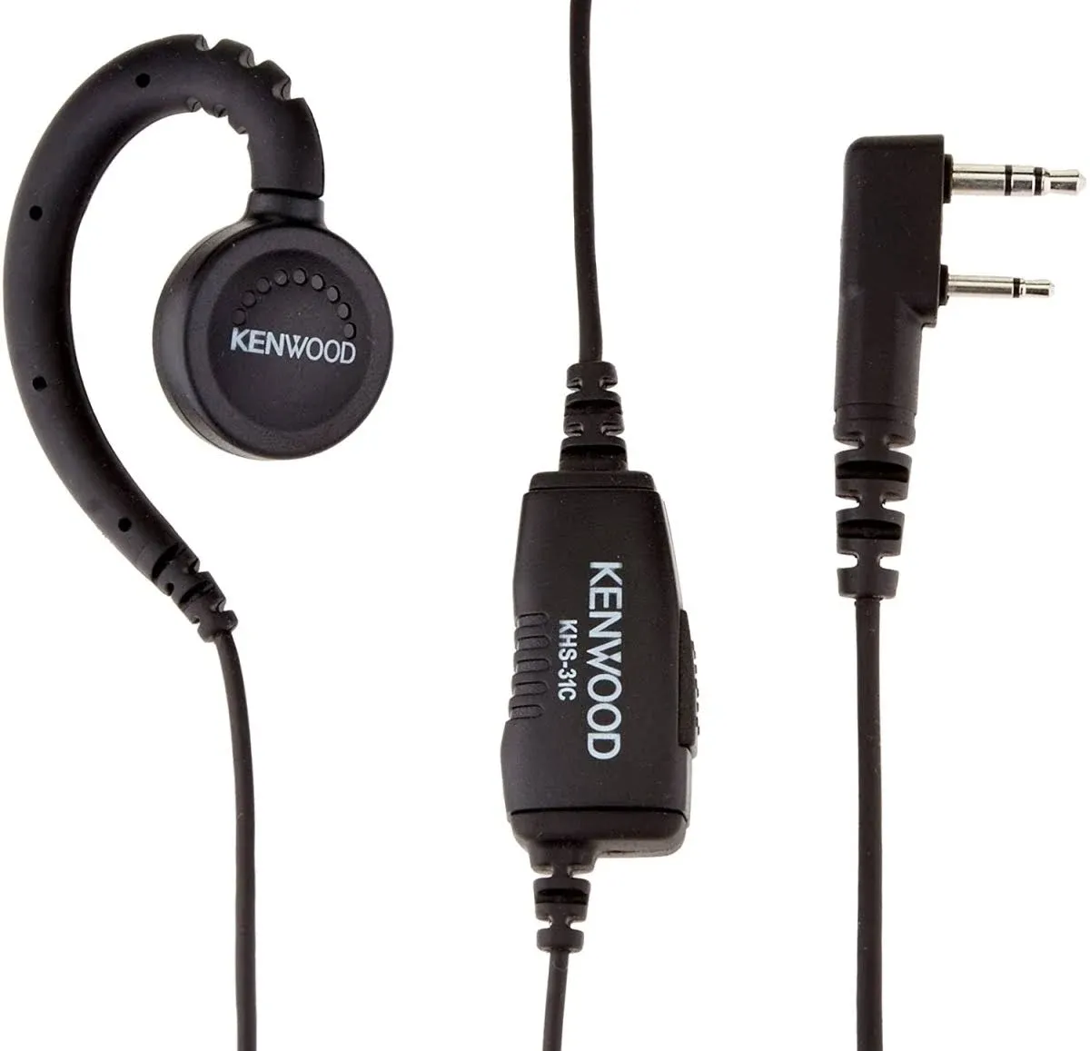 Kenwood KHS-31 C-Ring Earpiece With Inline PTT Switch