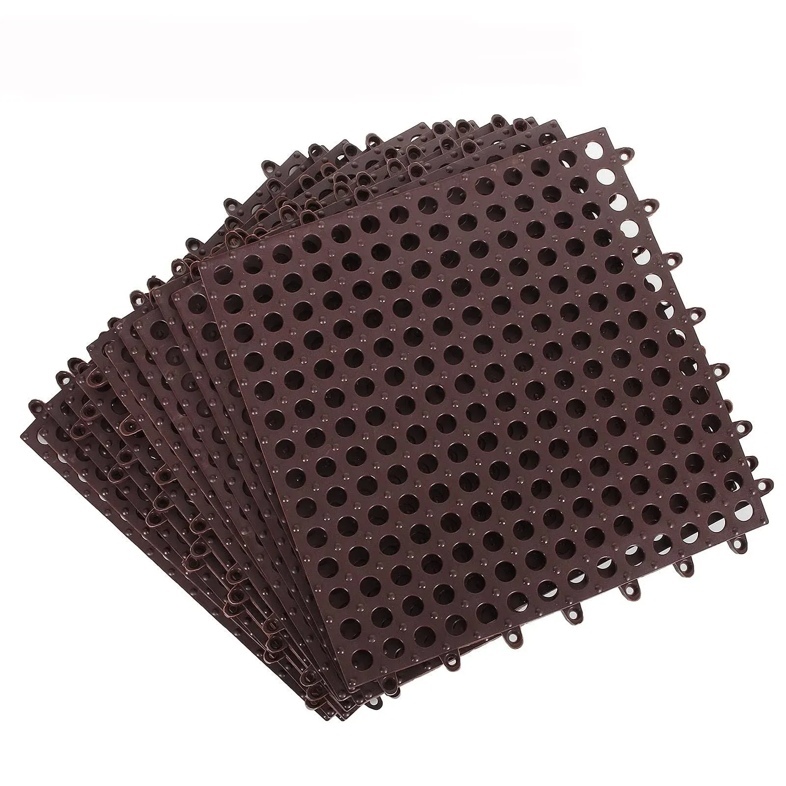 SENENQU 12Pack 12" x 12" Interlocking Rubber Bathroom Flooring Tiles Non-Slip ...