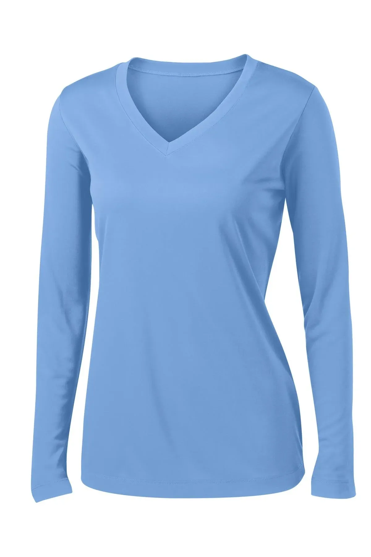 Shop Sport-Tek ladies' V-neck long sleeve tee