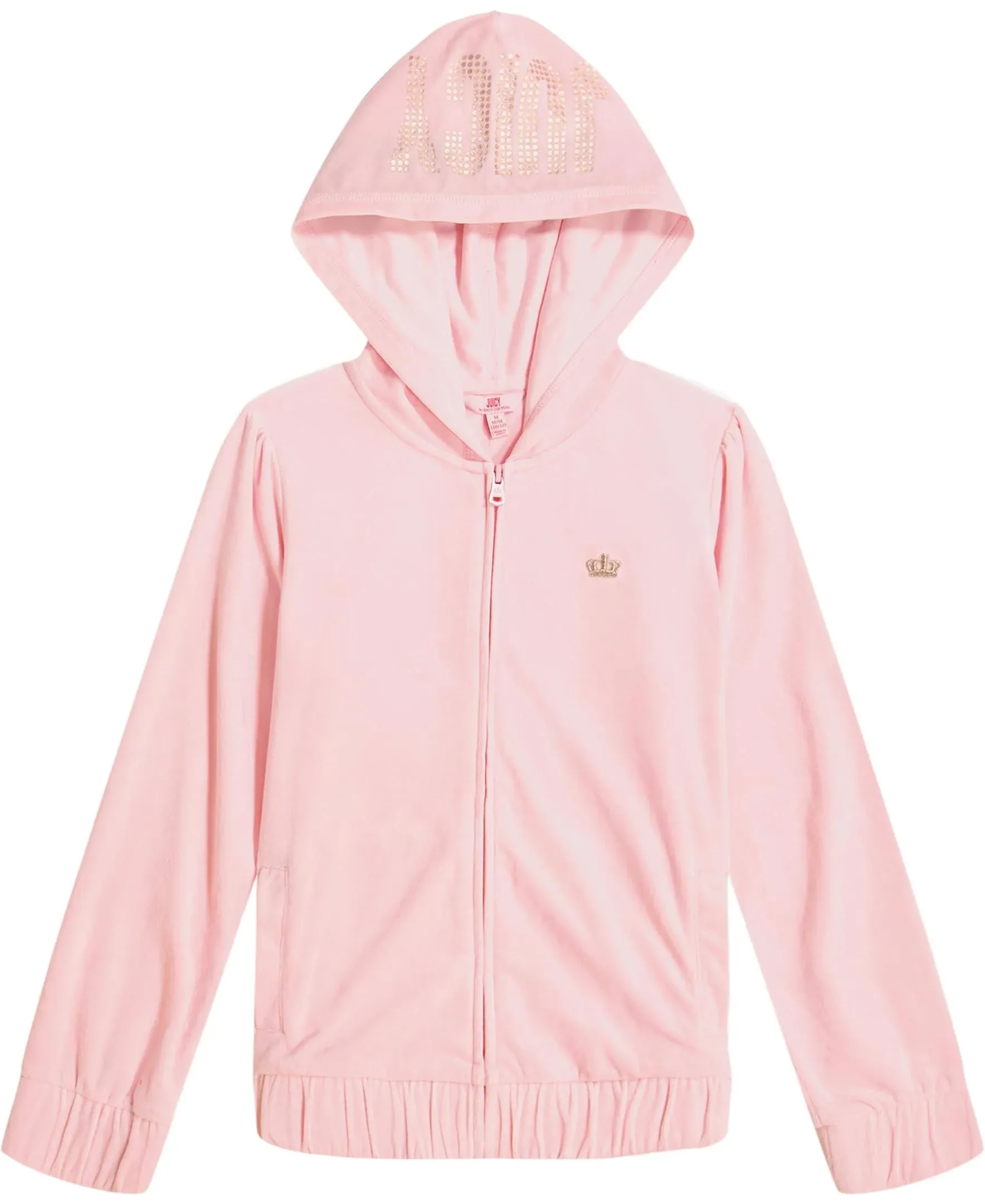 Girl&#039;s Little Youth Juicy Couture Velour Zip Up Hooded Jacket Hoodie 