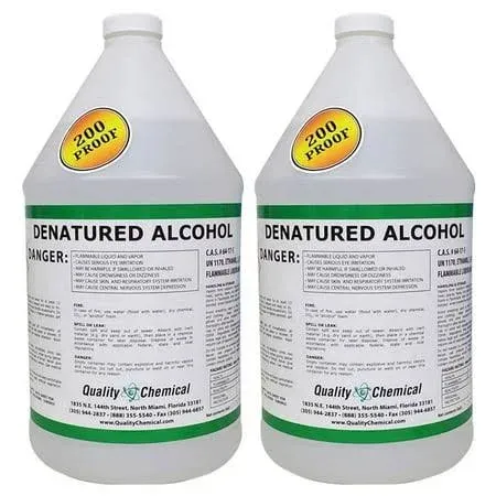 Quality Chemical / Denatured Alcohol (Ethanol) 200 / 2 Gallon Case, Clear