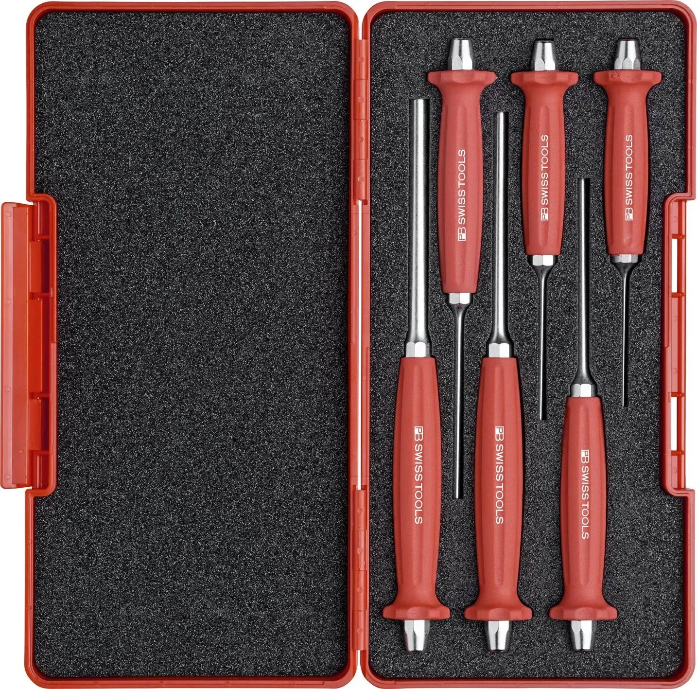 PB Swiss PB 758.SET Grip Parallel Pin Punch Set, 6 pcs