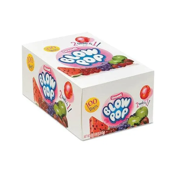 Charms Blow Pop Assorted Lollipops - 100 count, 65 oz box