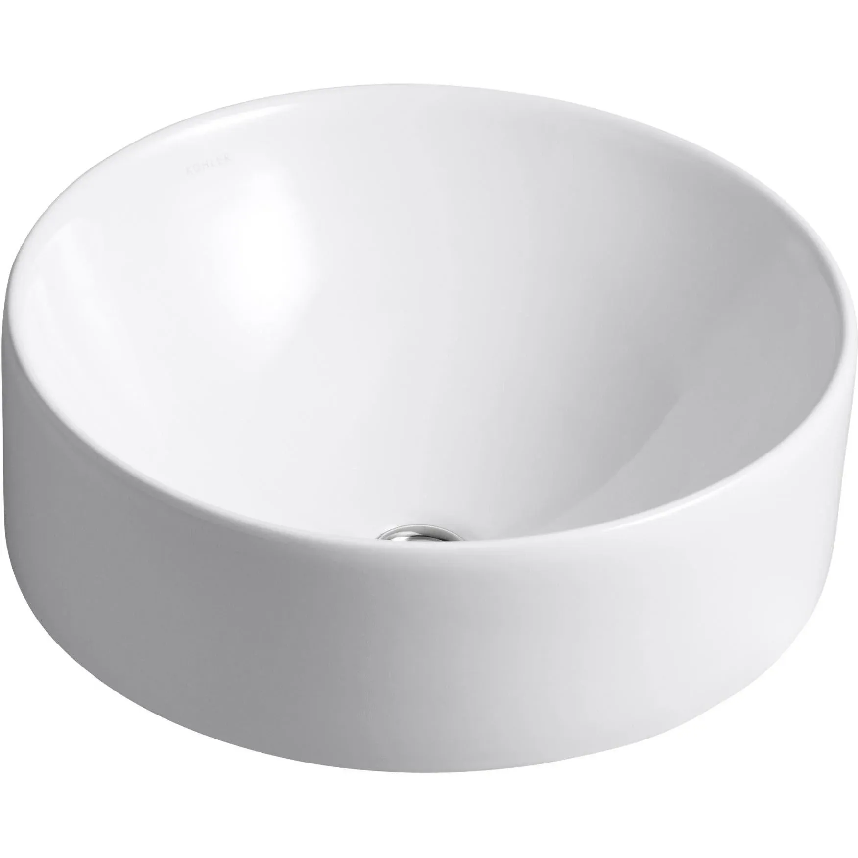 Kohler K-14800-0 Vox Round Vessel Bathroom Sink - White