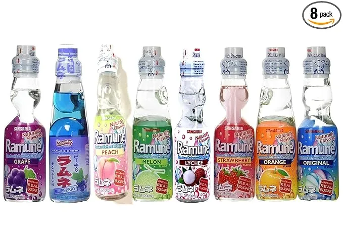 Imozai Ramune Japanese Soda Drinks Gift Set 8 Variety Pack Additional 3 Pack ...