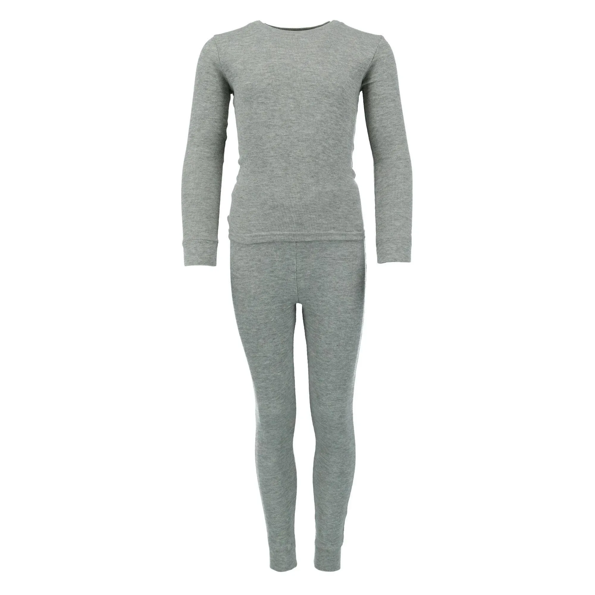 Boys Only Toddler Waffle Thermal Long Underwear 2-Piece Set - Grey 2T