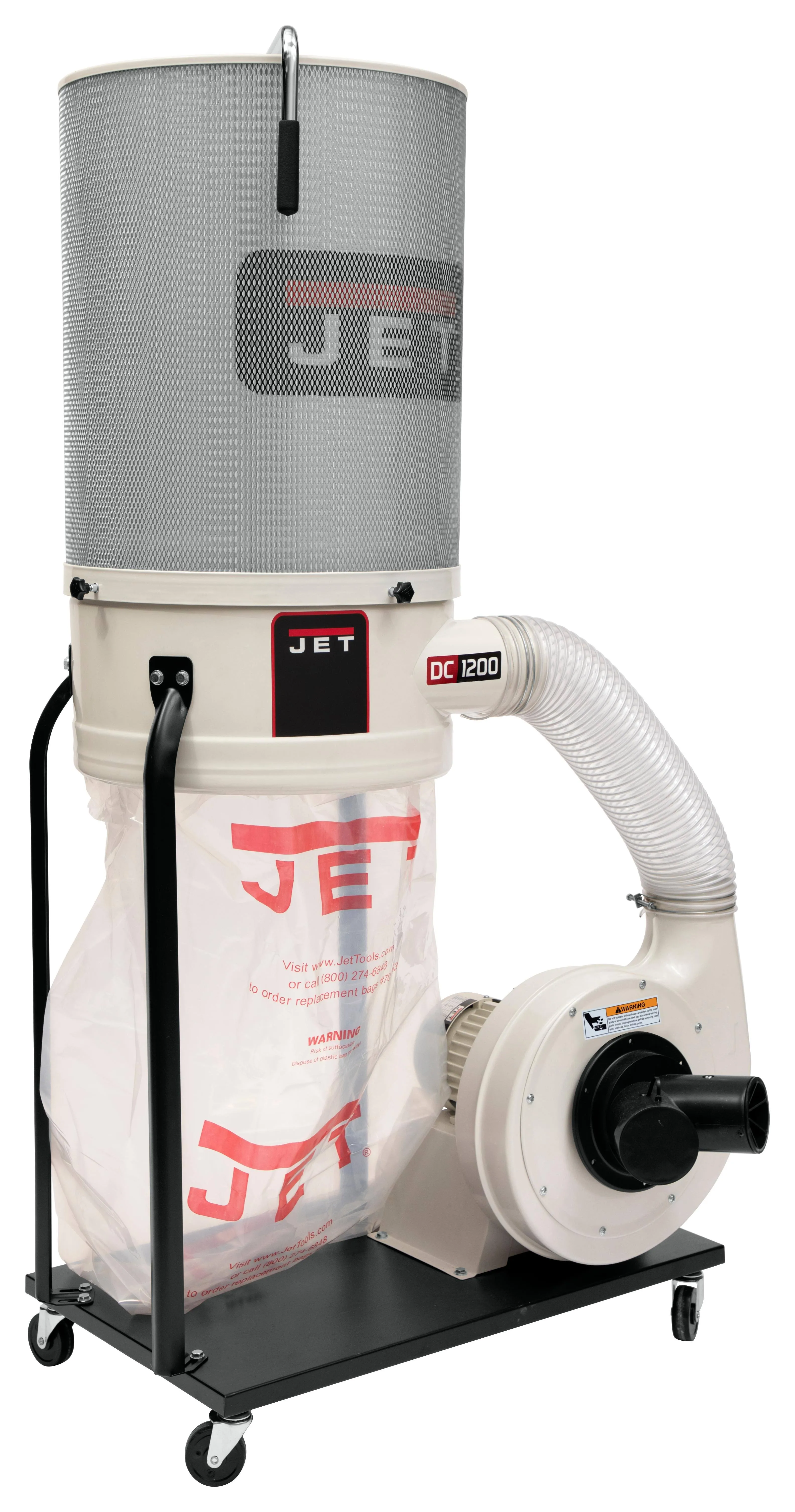 JET Vortex Cone Dust Collector, 2-Micron Canister Filter, 2 HP, 1Ph 230V (Model DC-1200VX-CK1)