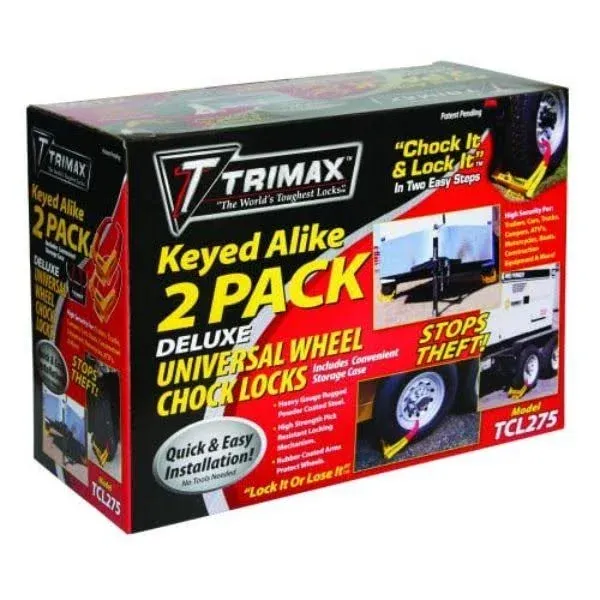 Trimax Locks Wyetcl275 Trimax Wheel Chock Lock, Pack of 2 - Medium