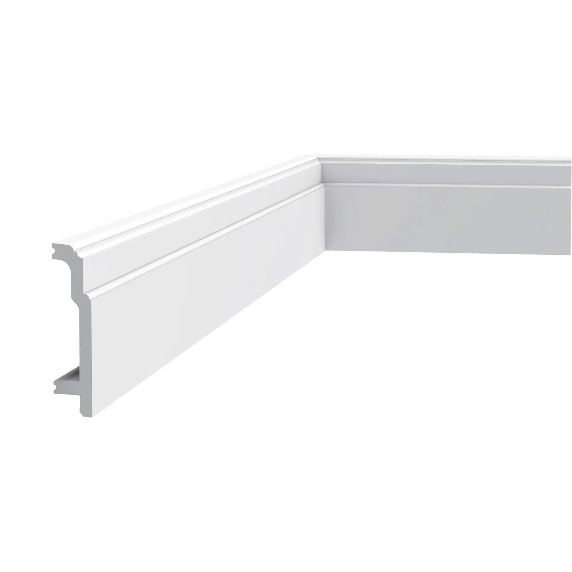 Orac Decor SX155 | High Impact Polystyrene Baseboard Moulding | Primed White | 4-1/4in H x 78in Long