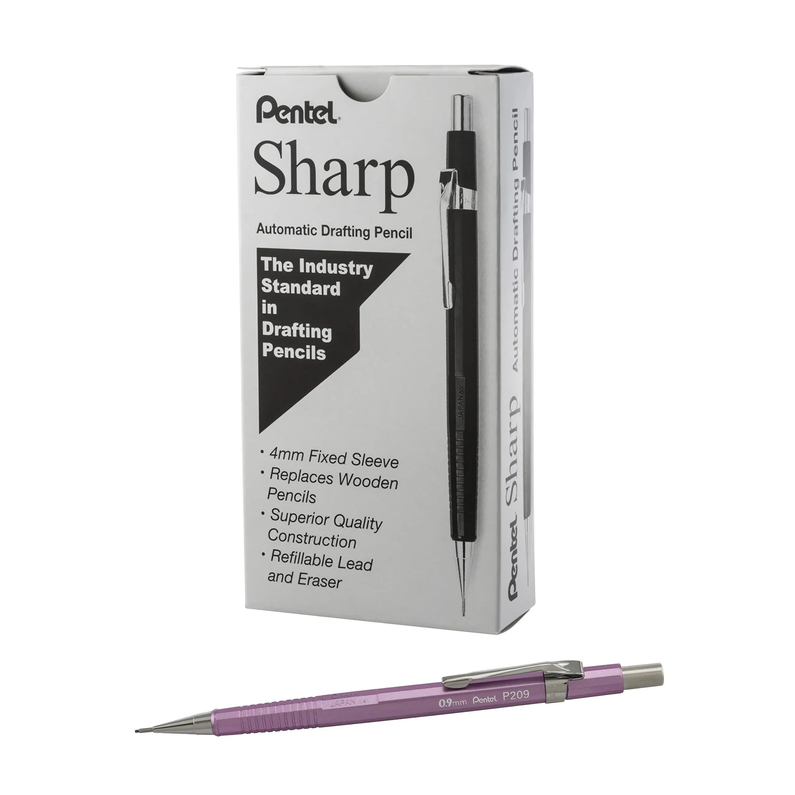 Pentel Sharp Automatic Pencil, 12 Pack, 0.9mm, Metallic Dark Pink