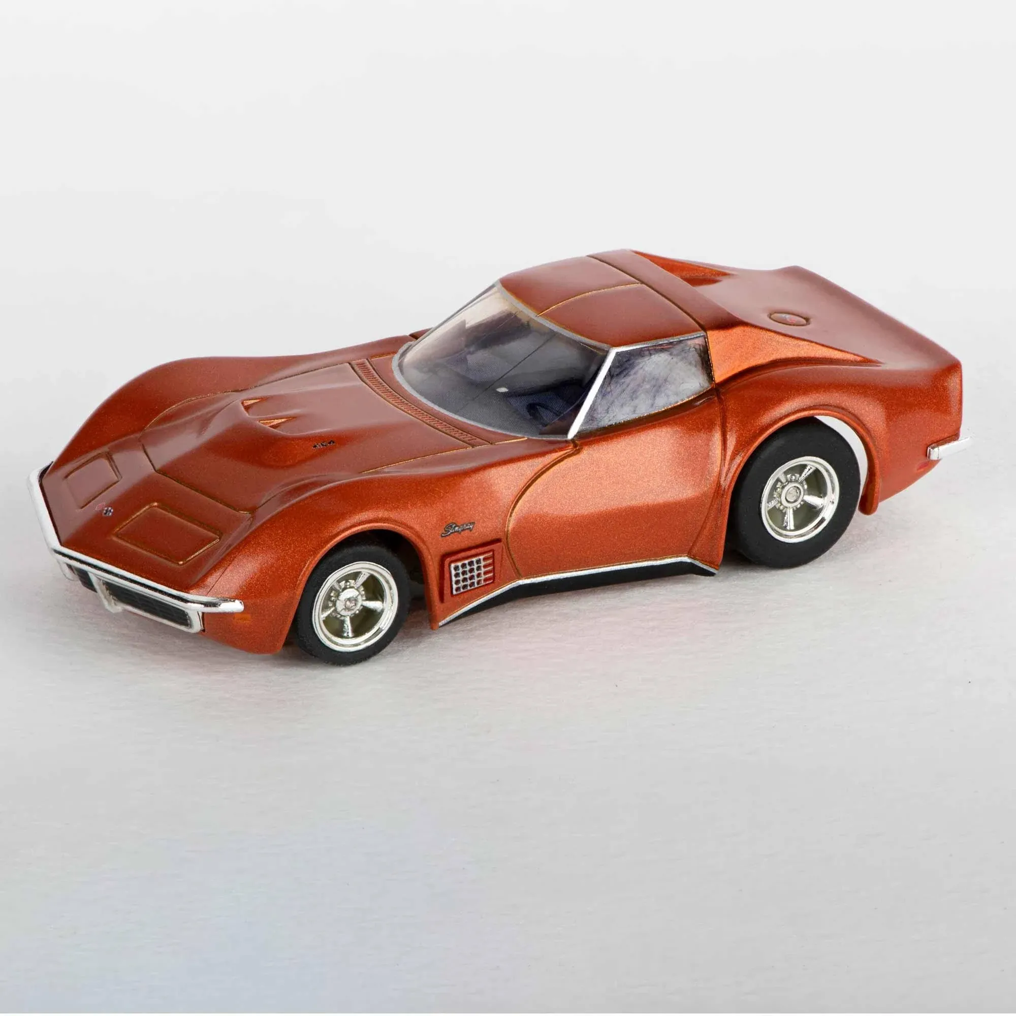 AFX Mega G+ 1971 Corvette 454 Orange Metallic Clear Collector HO Slot Car #22047