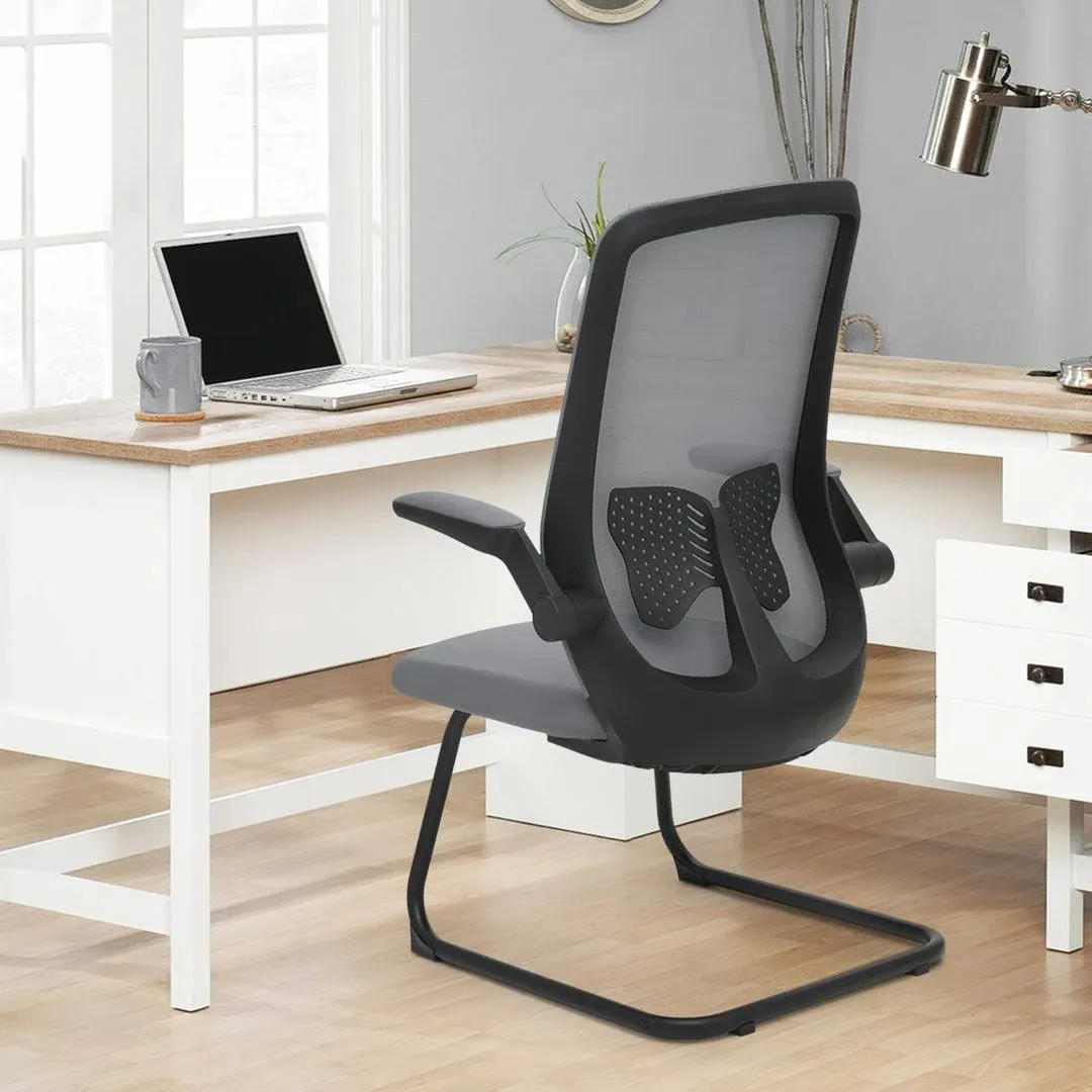 Ergonomic Task Chair, Mesh Office Seat with Lumbar Support Backrest & Flip-Up ...