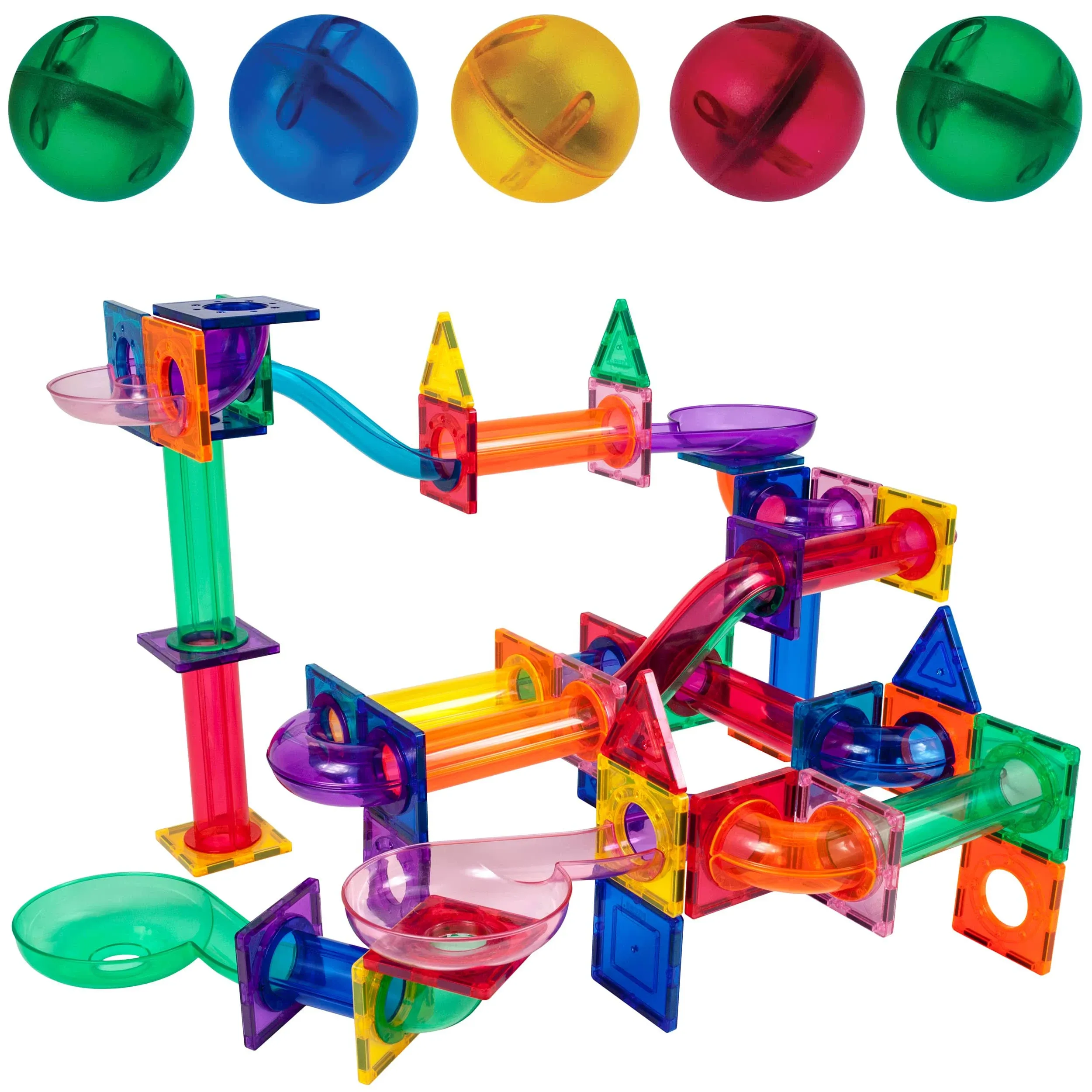 69Tiles Magnetic Building Blocks Set Marble Run Creative STEM Toys for Age 3+