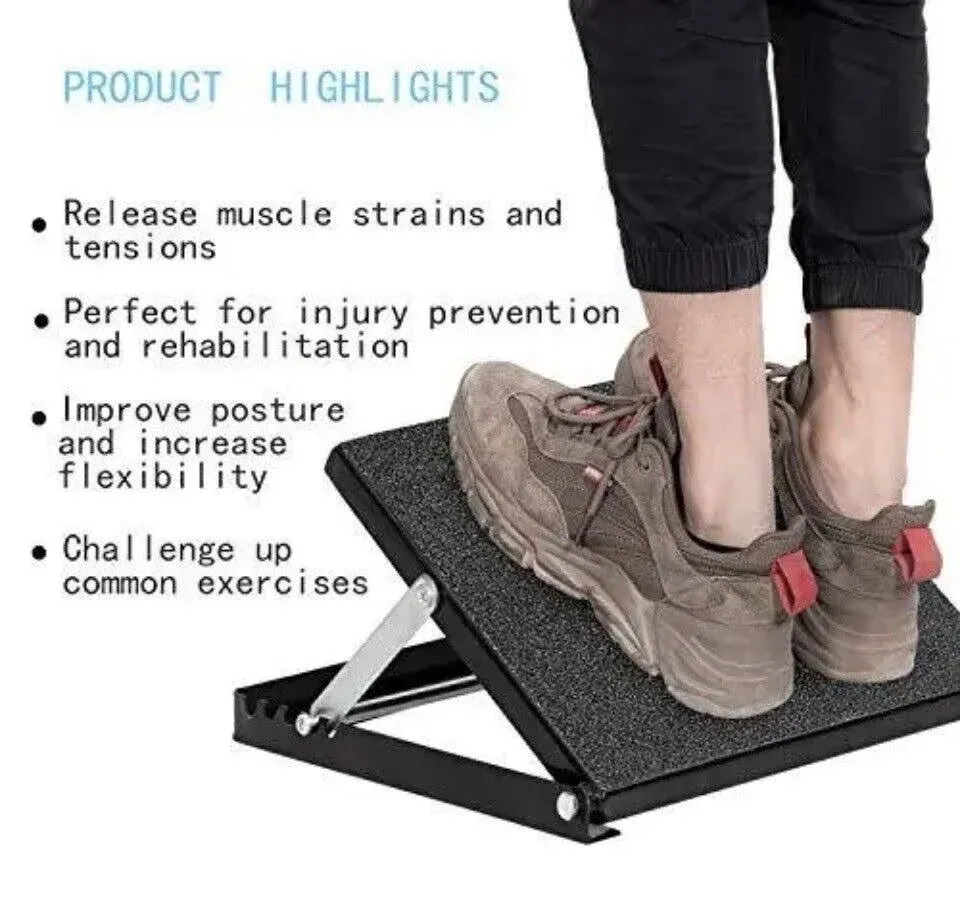 WL Professional Steel Calf Stretcher, Adjustable Ankle Incline Board and Stretch Board, Slant Board with Full Non-Slip Surface, 16" x 14", 4