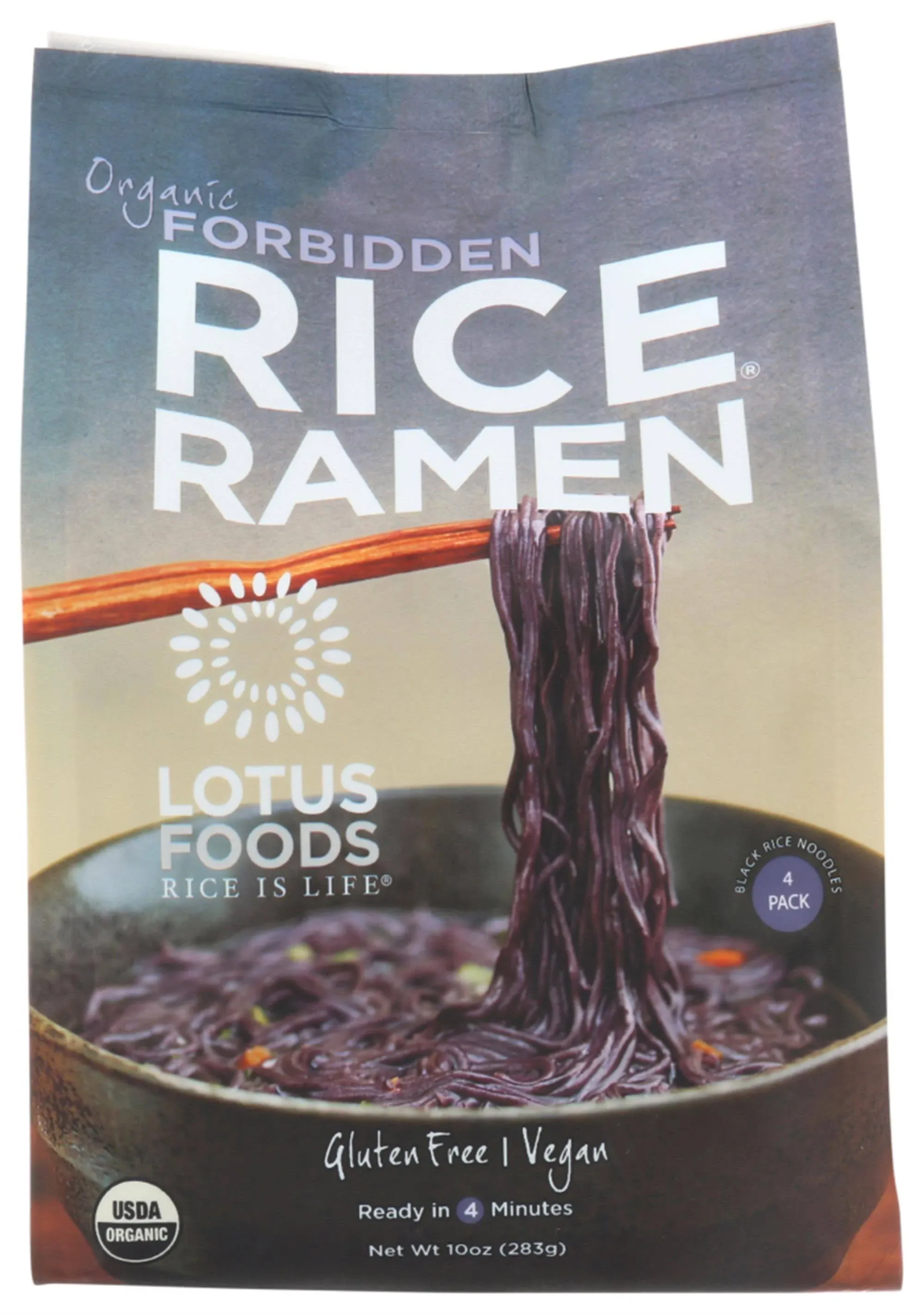 Lotus Foods Rice Ramen, Organic, Forbidden - 10 oz